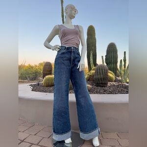 Agolde Women's Dame High-Rise Wide Leg Jeans - Blue size 27